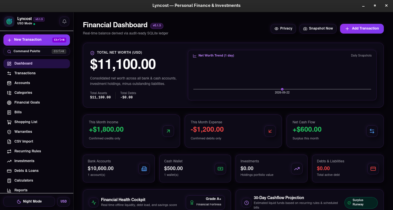 Real-time Net Worth & Liquid Dashboard
